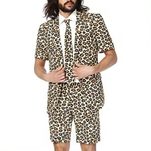 Custom design pattern fashion casual style short sleeve 3 three piece summer luxury men boys blazer suits