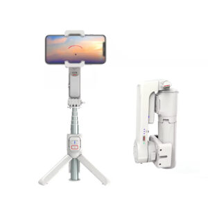 Variable axis gimbal selfie stick holder for mobile phone and support action camera