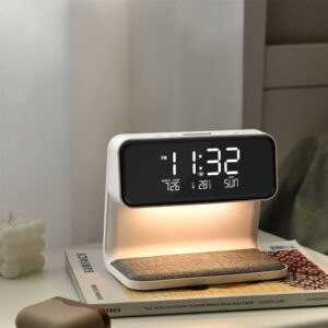 Hot selling 15W wireless charger lamp multifunction wireless charger with clock