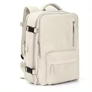 Casual Unisex Sport Backpack Anti-Theft Features Soft Travel Bag Everyday Use Fashionable Colorful Solid Zipper Closure Pockets