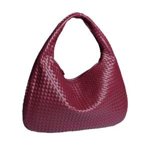 Women Woven Underarm Bag Daily Use Bag PU Leather Top Handle Shoulder Handbags with Zipper Fashion Clutch Bag for Ladies
