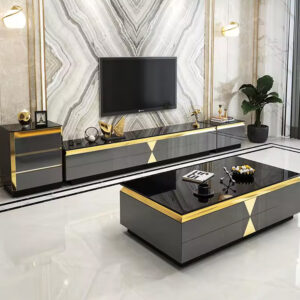 2023 luxury tv unit cabinets modern tv stand and coffee table with drawer for living room furniture