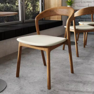 Leather Nordic Wooden Dining Chair Armless Upholstered Dining Room Chairs restaurant chair