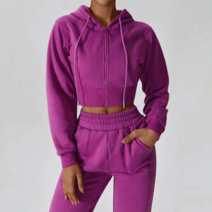 Women custom tracksuit long sleeve hoodie gym top joggers pant workout clothing