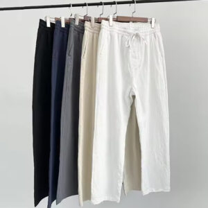 Men's Long Pants Loose Lightweight Casual Summer Yoga Beach casual Linen Trousers
